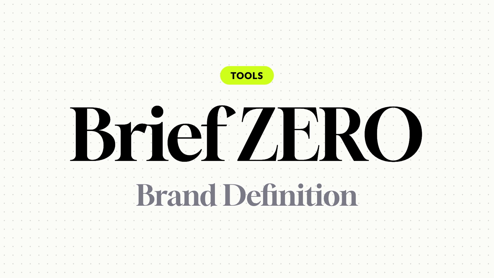 AI slop is a context problem. Brief ZERO is the fix.