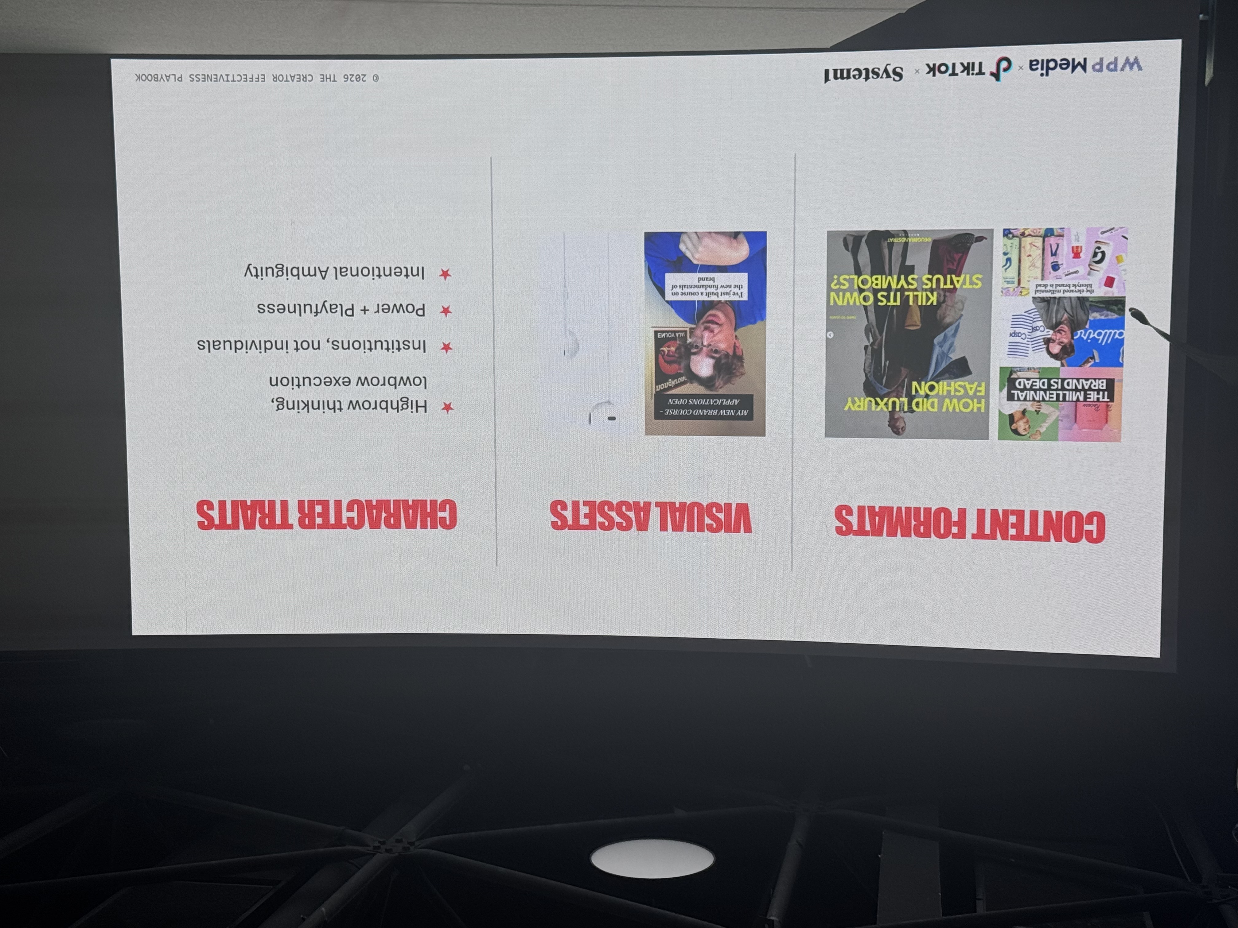 Slide showing Eugene Healey's content formats, visual assets and character traits